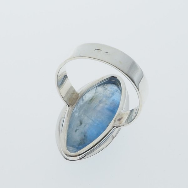 Kyanit markiza w srebrze - pierścionek (Rozmiar Jubilerski 21)