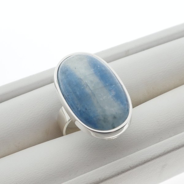 Kyanit owalny w srebrze - pierścionek (Rozmiar Jubilerski 16, 20, 21) (różne kamienie do wyboru)