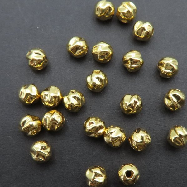 Srebro Złocone Ag - kulka młotkowana 5 mm