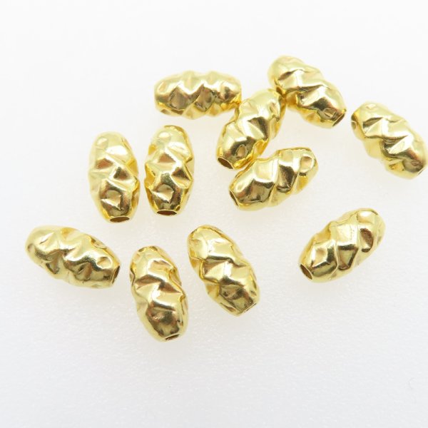 Srebro Złocone Ag - ryż gnieciony 7x4 mm 