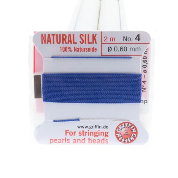 Nici Jedwabne ciemne niebieskie z igłą - 0,5 mm/2 metry