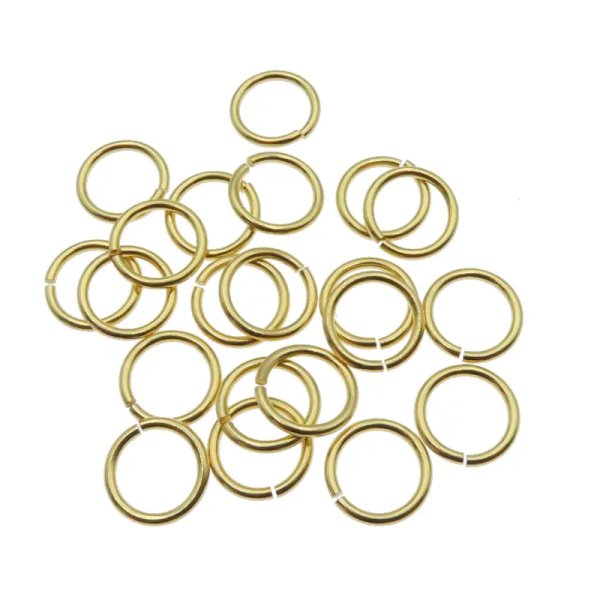 Srebro Złocone Ag - kółka cięte 9 mm (drut 1,2 mm)