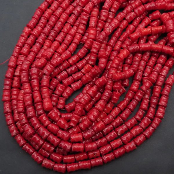 Koral czerwony klepsydra 8x6 mm (sznur) - drugi gatunek