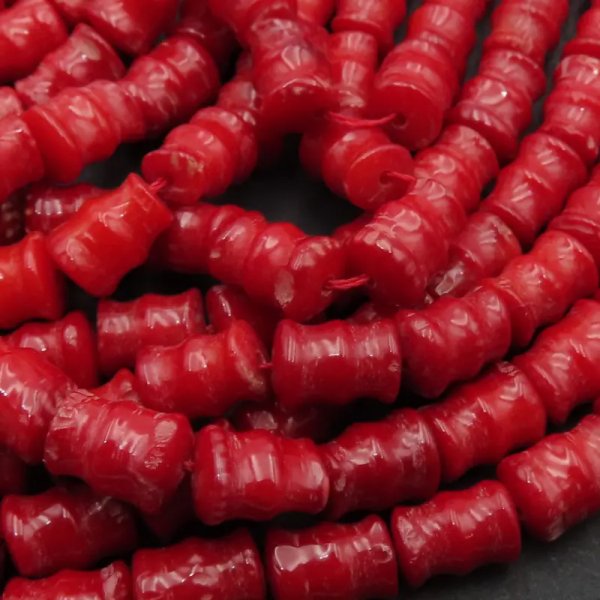 Koral czerwony klepsydra 8x6 mm (sznur) - drugi gatunek