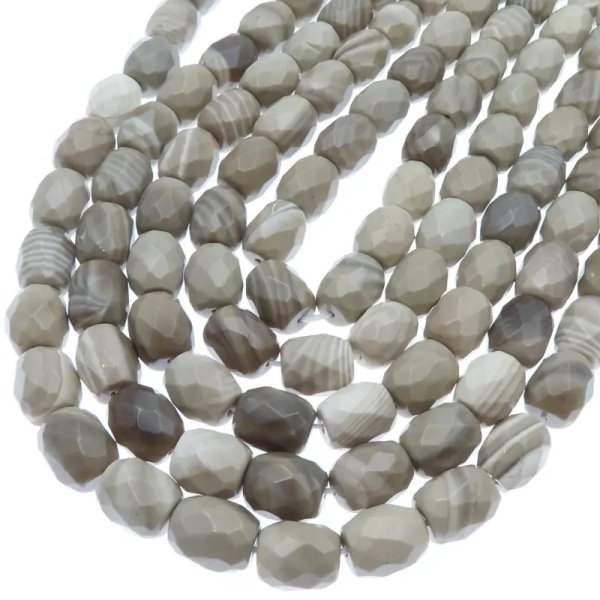 Krzemień Pasiasty fasetowane baryłki 14x10 mm (sznur)