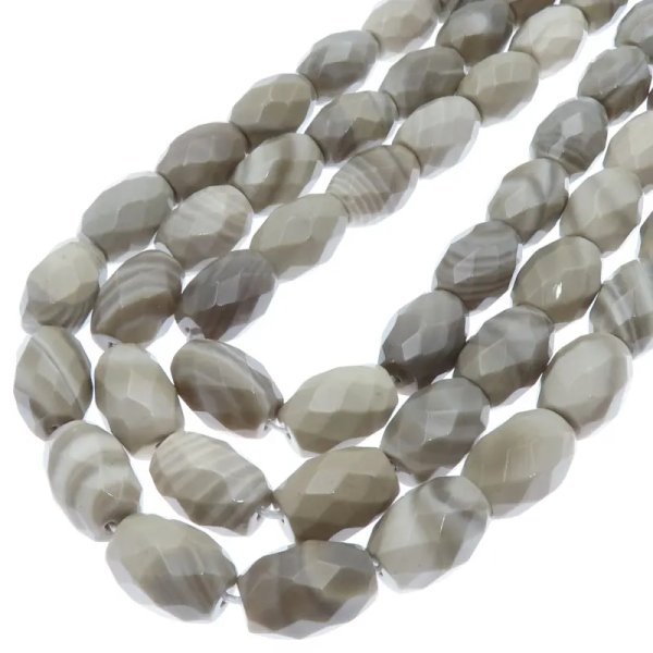 Krzemień Pasiasty fasetowane baryłki 14x12 mm (sznur)