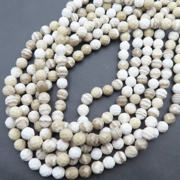 Krzemień Pasiasty fasetowany kula 8mm (sznurek)