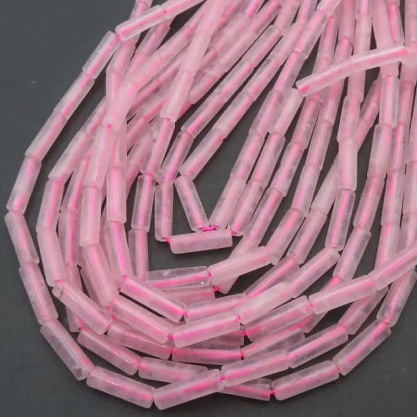 Kwarc różowy rurku 4x13 mm (sznur)