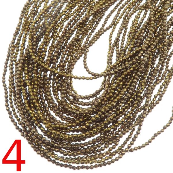 Hematyt kulka 2mm fasetowana - kolor złoty (sznur) (różne odcienie do wyboru)