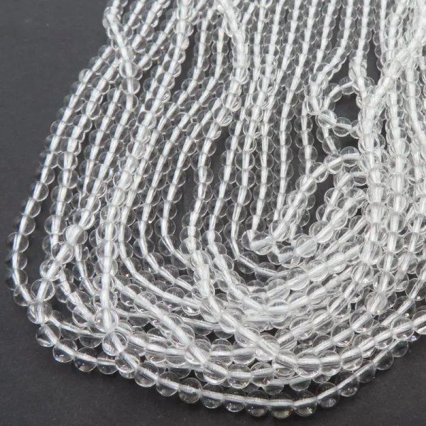 Kryształ górski - kulki 4 mm (sznur) 