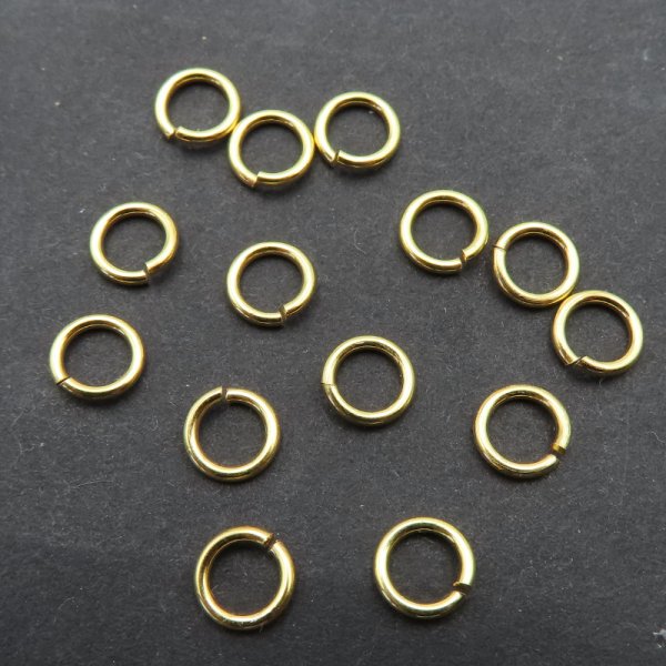 Srebro Złocone Ag - kółka cięte 6mm (drut 1mm)