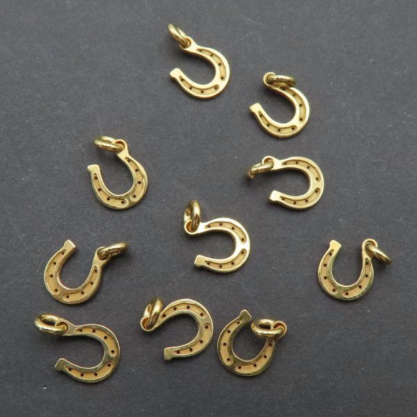 Srebro Ag Złocone - zawieszka podkówka 6 mm