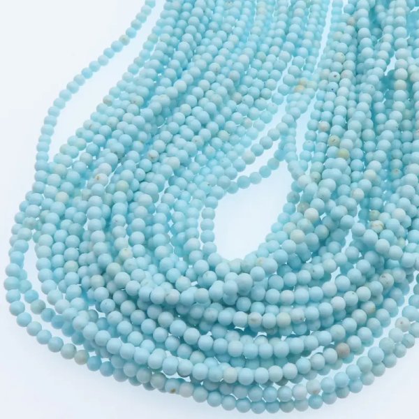 Turkus (howlit) kulka polerowana 3mm - błękitny (sznur)