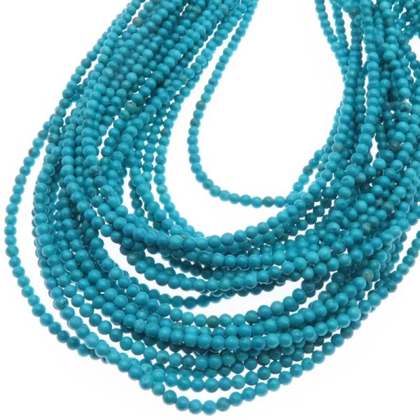 Turkus (howlit) kulka polerowana 3 mm – sznur ok. 39 cm