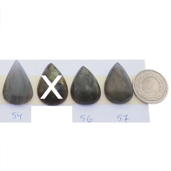 Labradoryt kaboszon 18-28x11-19 mm łza (różne kamienie do wyboru)