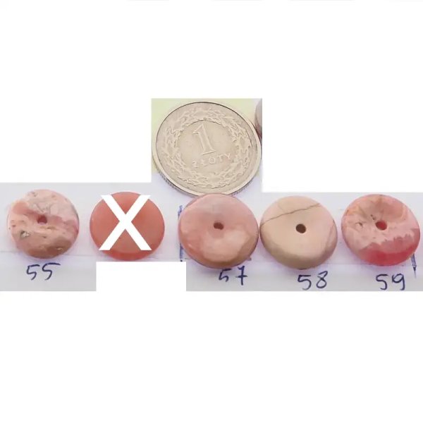Rodochrozyt 14-16 mm donut (donat) (różne kamienie do wyboru)