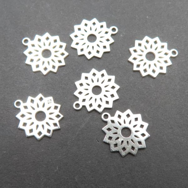 Srebro Ag - zawieszka rozetka ażurowa 9 mm