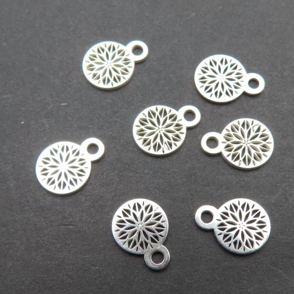 Srebro Ag  - zawieszka rozetka ażurowa 5 mm
