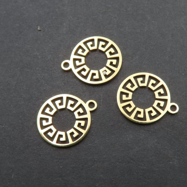 Srebro Ag Złocone - zawieszka rozetka ażurowa 8 mm