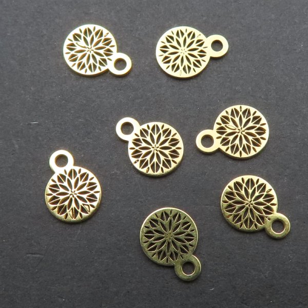 Srebro Ag Złocone - zawieszka rozetka ażurowa 5 mm