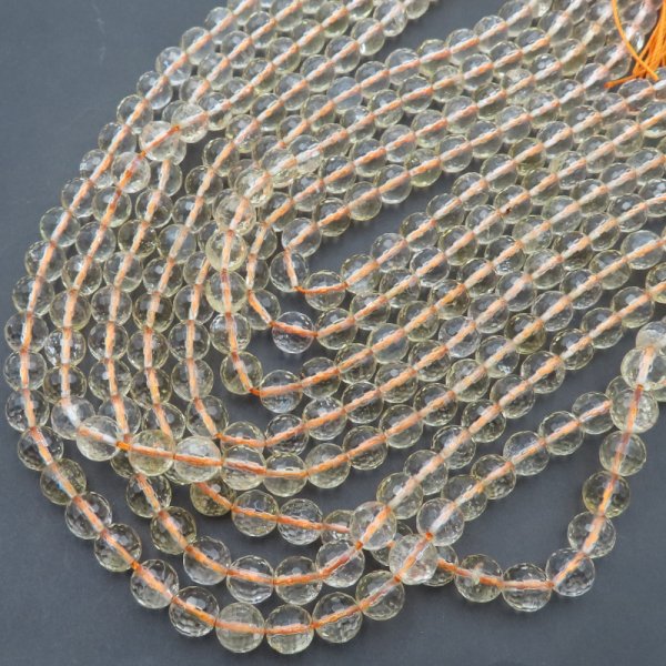 Cytryn (Lemon) fasetowany - kulki 8,5 mm (sznur)