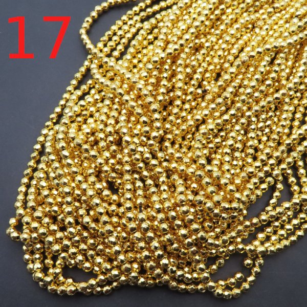 Hematyt 4 mm fasetowany złocony (Au) – kulki, sznur ok. 38 cm (różne odcienie do wyboru)