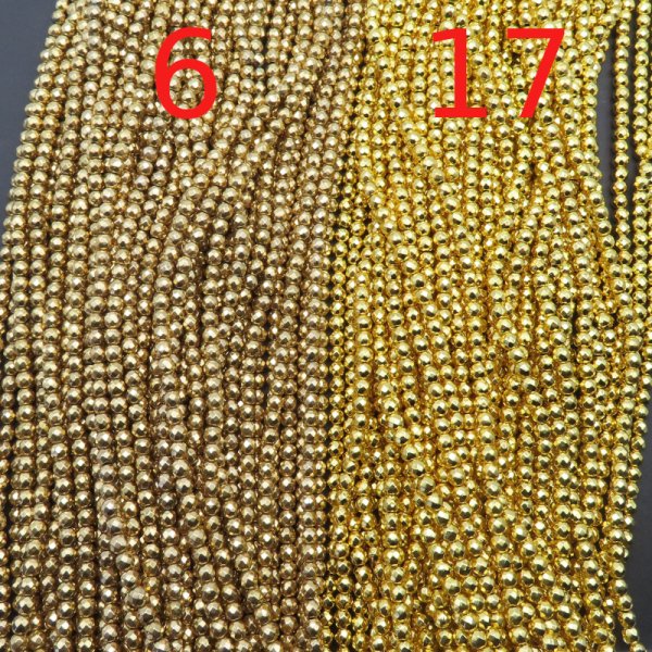 Hematyt 4 mm fasetowany złocony (Au) – kulki, sznur ok. 38 cm (różne odcienie do wyboru)