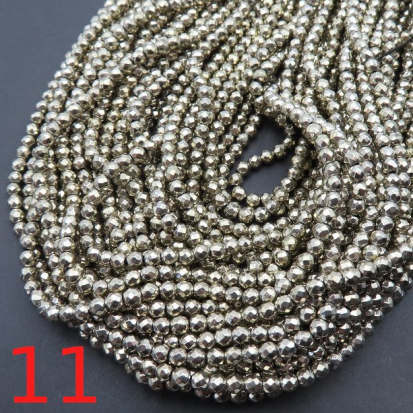 Hematyt złoty fasetowane kulki 3 mm – różne odcienie – sznur ok. 38 cm