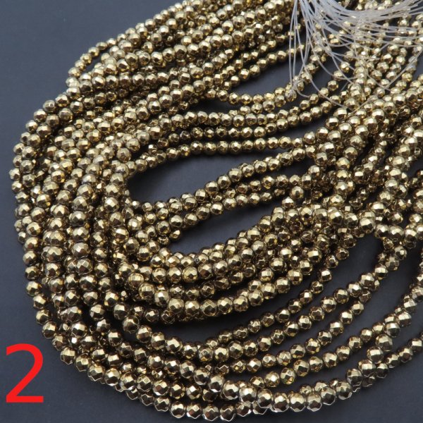 Hematyt złoty fasetowany 4mm (sznur) różne odcienie do wyboru