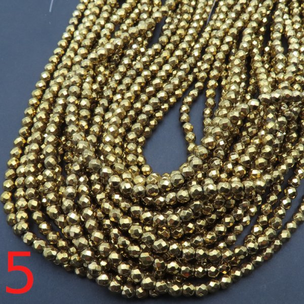 Hematyt złoty fasetowany 4mm (sznur) różne odcienie do wyboru