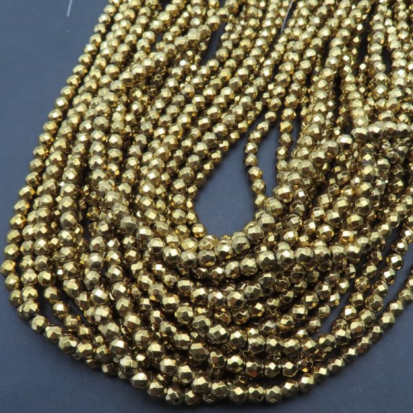 Hematyt złoty fasetowany 4mm (sznur) różne odcienie do wyboru