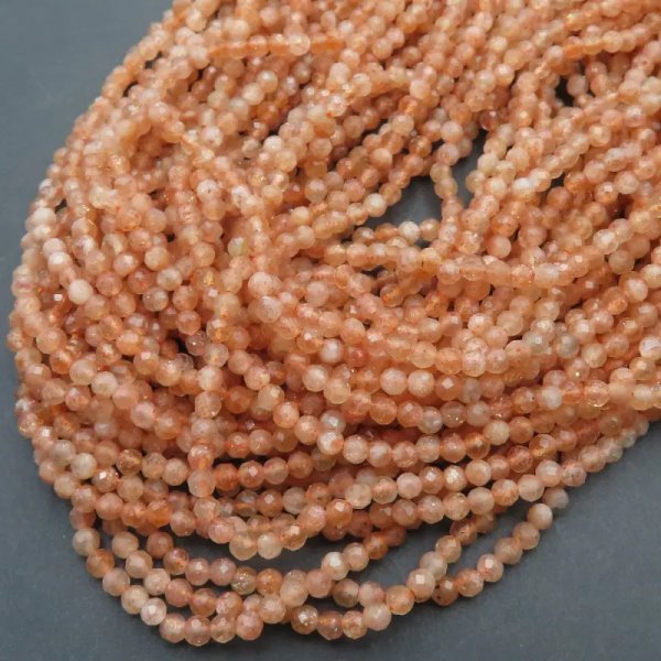 Kamień Słoneczny Fasetowany kula 3mm (sznur)