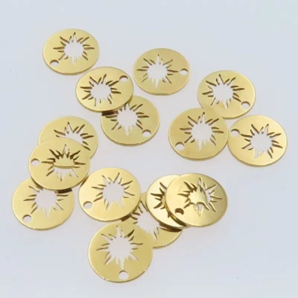 Srebro Ag złocone - zawieszka słońce 11 mm