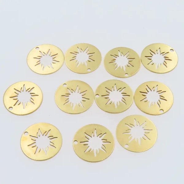 Srebro Ag złocone - zawieszka słońce 8 mm