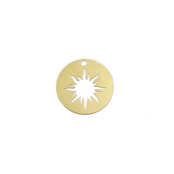 Srebro Ag złocone - zawieszka słońce 8 mm