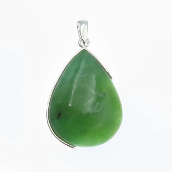 Chryzopraz łza i srebro - zawieszka