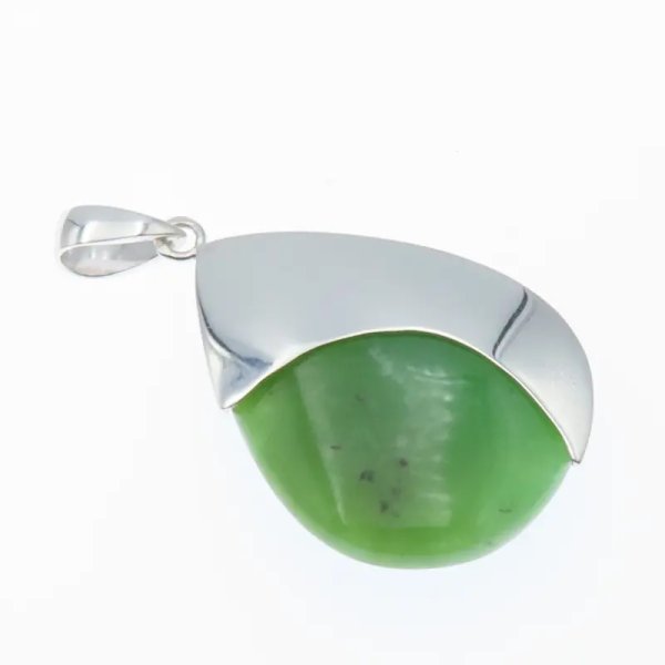 Chryzopraz łza i srebro - zawieszka