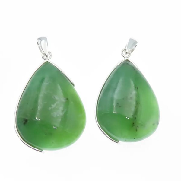 Chryzopraz łza i srebro - zawieszka