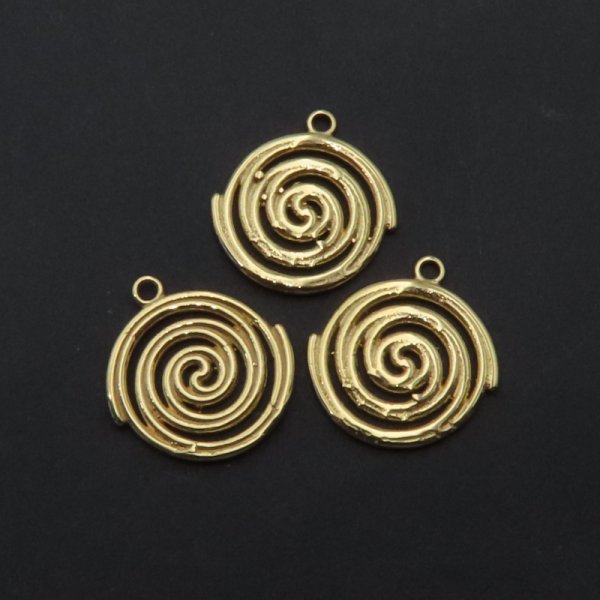 Srebro złocone Ag - zawieszka ślimak 15 mm