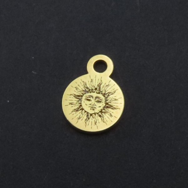 Srebro złocone Ag - zawieszka słońce 6 mm