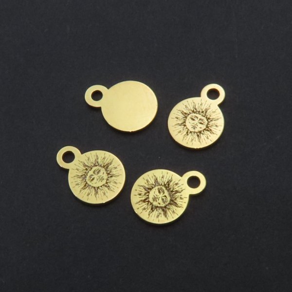 Srebro złocone Ag - zawieszka słońce 6 mm