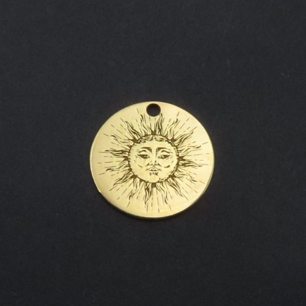 Srebro złocone Ag - zawieszka słońce 14 mm