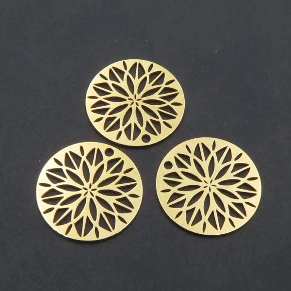 Srebro Ag złocone - zawieszka rozetka 15 mm