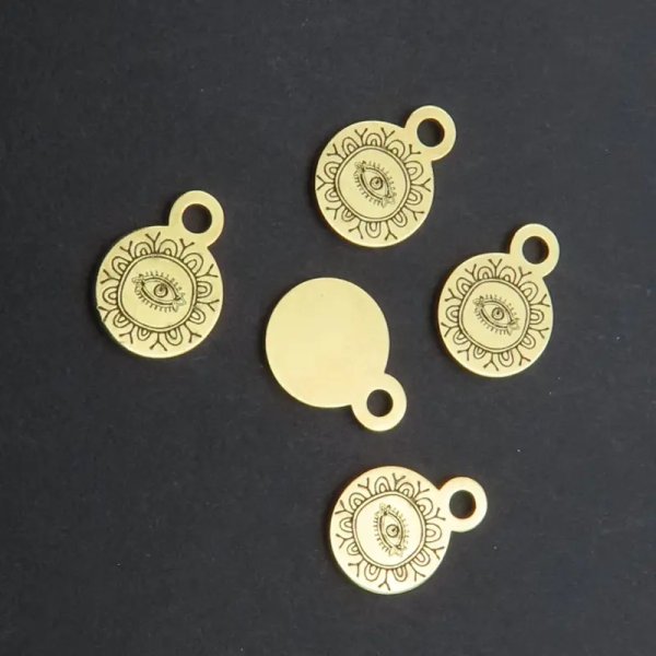 Srebro złocone Ag - zawieszka oko proroka