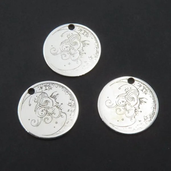 Srebro Ag - blaszka księżyc i słońce 12mm