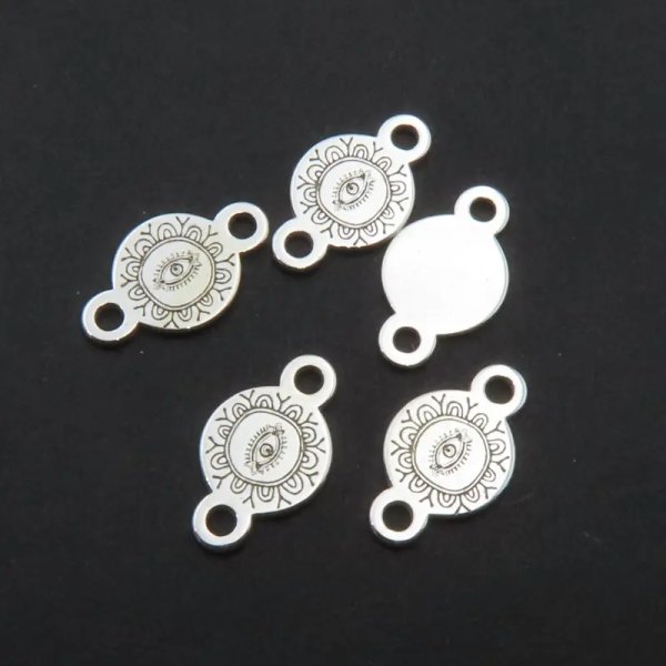 Srebro Ag - łącznik oko proroka 6mm