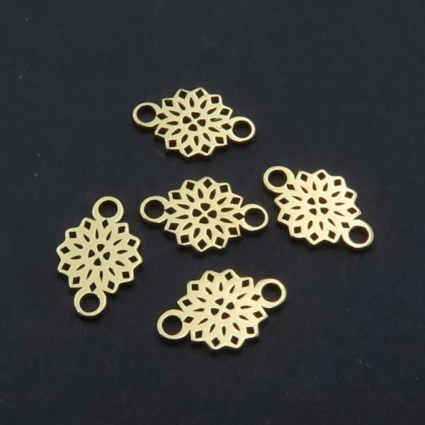 Srebro Ag złocone - łącznik 6mm