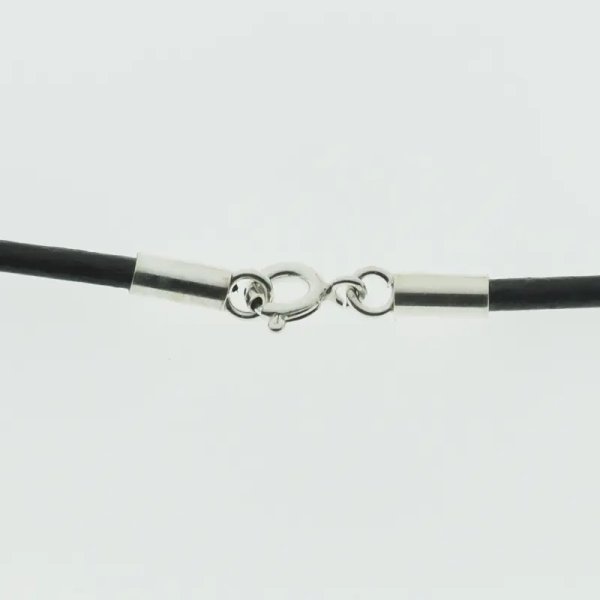 Surowy Naturalny Bursztyn mleczny i srebro - naszyjnik na rzemieniu 50 cm