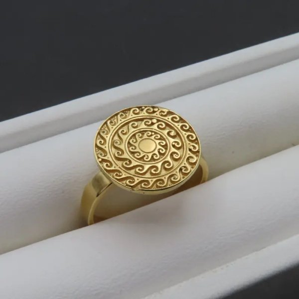 Pierścionek - srebro złocone (Rozmiar Jubilerski 15) +/- 2 rozmiary regulacji