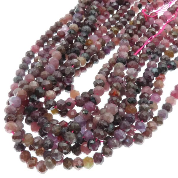 Rubin fasetowane oponki 6x4 mm (sznur)